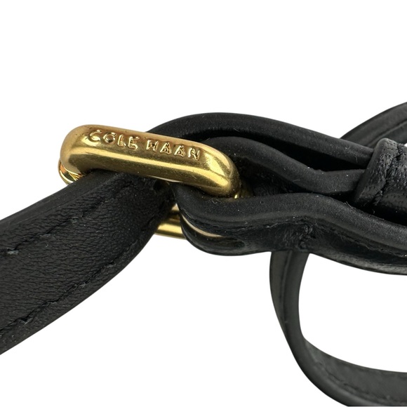 COLE HAAN Black Leather Quilted Crossbody Bag Wallet - Picture 5 of 10